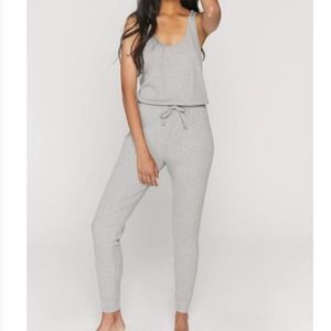 Spiritual Gangster Heather Grey Giselle Ribbed Jumpsuit